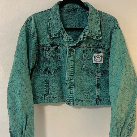 Jackets & Blazers - Teal Green Vintage Half Denim Jacket